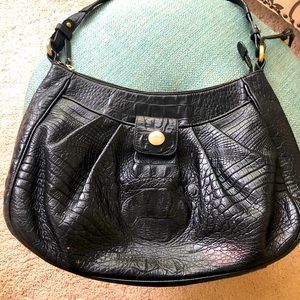 Brahmin black hobo leather